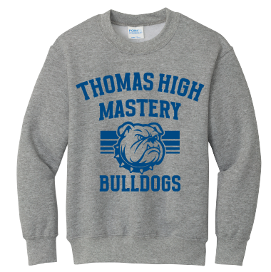 Thomas High School Bulldog Stripes FRIDAY Crewneck Sweatshirt (Grades 7- 12)